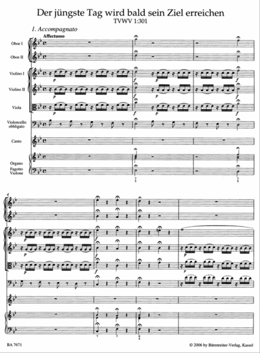 Der jungste Tag wird bald sein Ziel erreichen TVWV 1:301 Mixed Choir scores gallery preview page 2