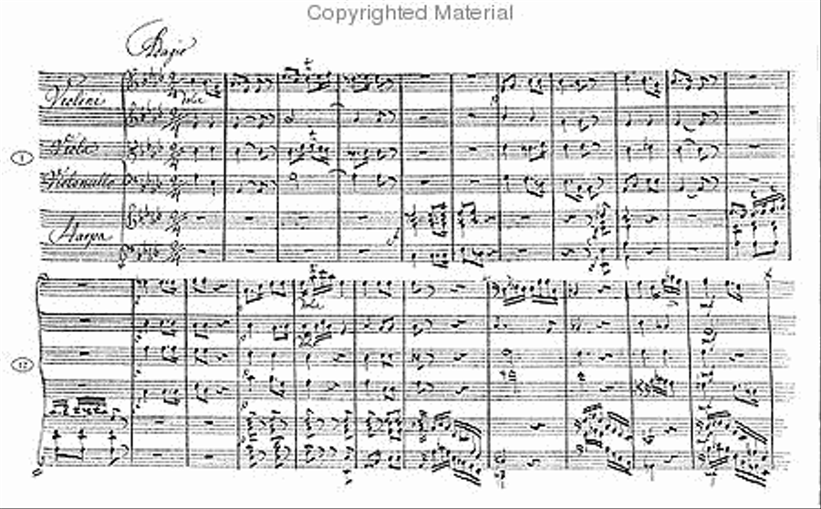 Quintet for harp and string quartet - Autograph MS Cello scores gallery preview page 3