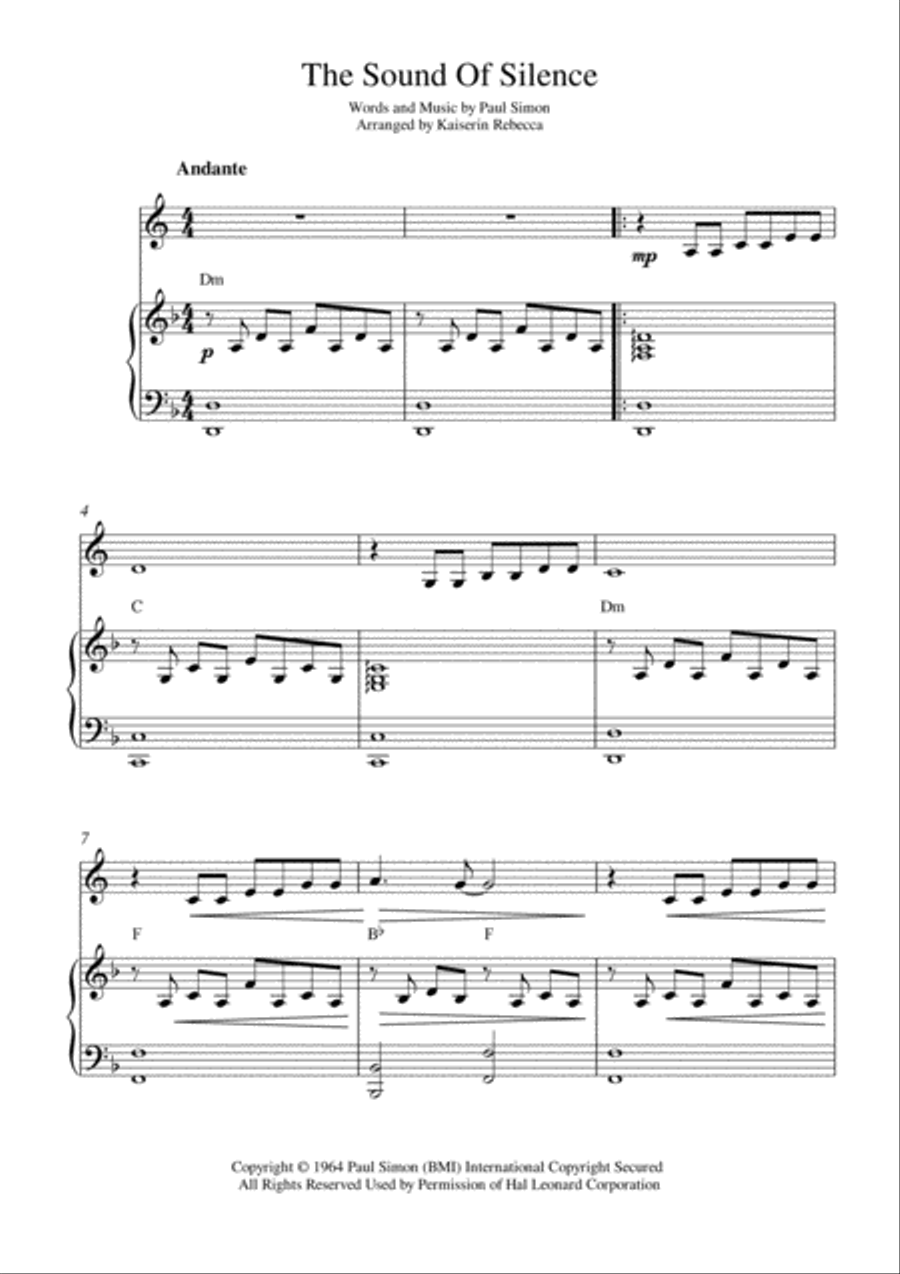 The Sound Of Silence Horn scores gallery preview page 1