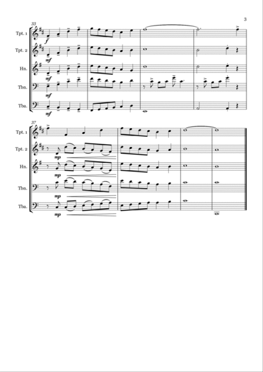 Have Yourself A Merry Little Christmas Brass Quintet scores gallery preview page 3