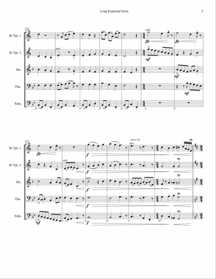Long Expected Jesus Brass Ensemble scores gallery preview page 5