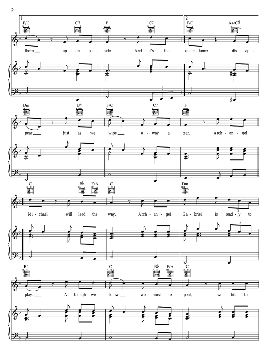 The Sharpest Thorn Piano, Vocal, Guitar scores gallery preview page 2