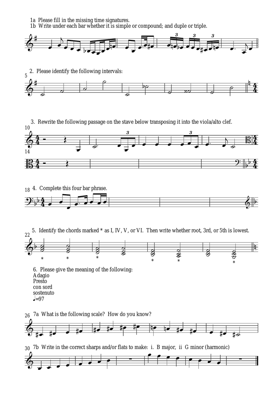 Music Theory Exercise Worksheets Small Ensemble scores gallery preview page 3