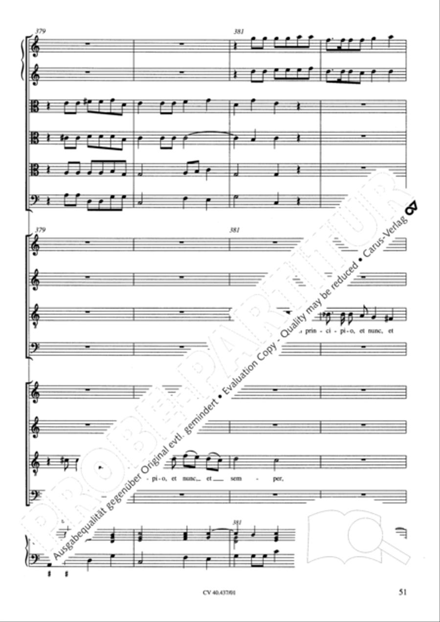 Magnificat a 8 voci con 6 vel 10 istromenti 4-Part scores gallery preview page 47