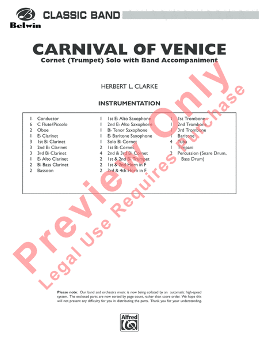Carnival of Venice Carnival of Venice Concert Band scores gallery preview page 2