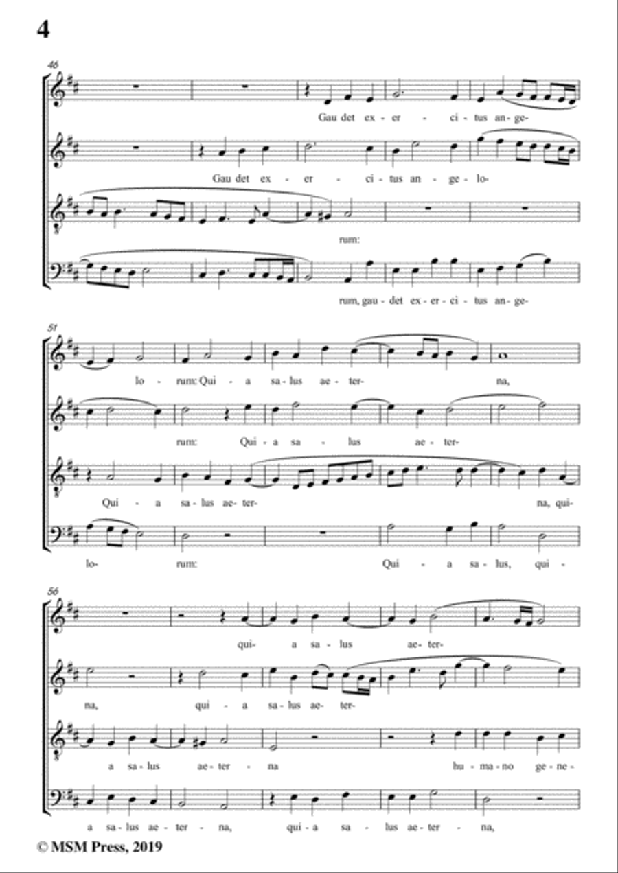 Goudimel-Hodie nobis coelorum,in D Major,for A cappella 4-Part scores gallery preview page 6