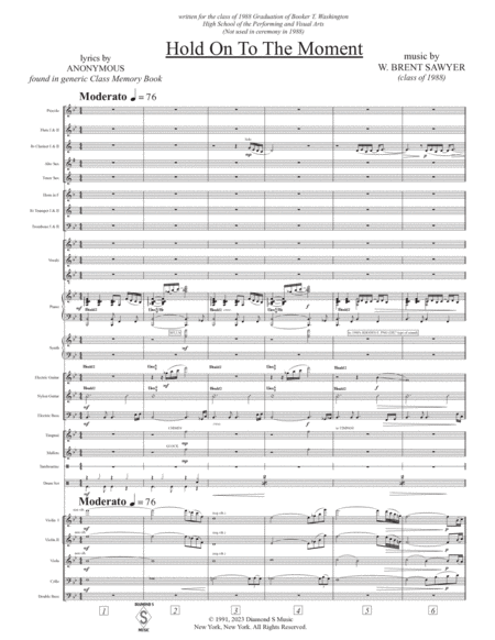 Hold On To The Moment - FULL SCORE & PARTS image number null