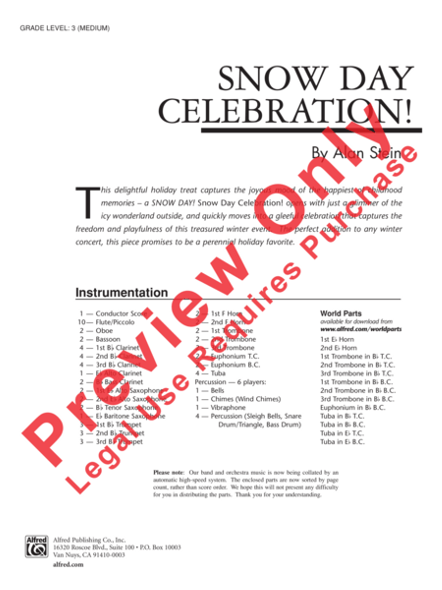 Snow Day Celebration! Concert Band scores gallery preview page 2