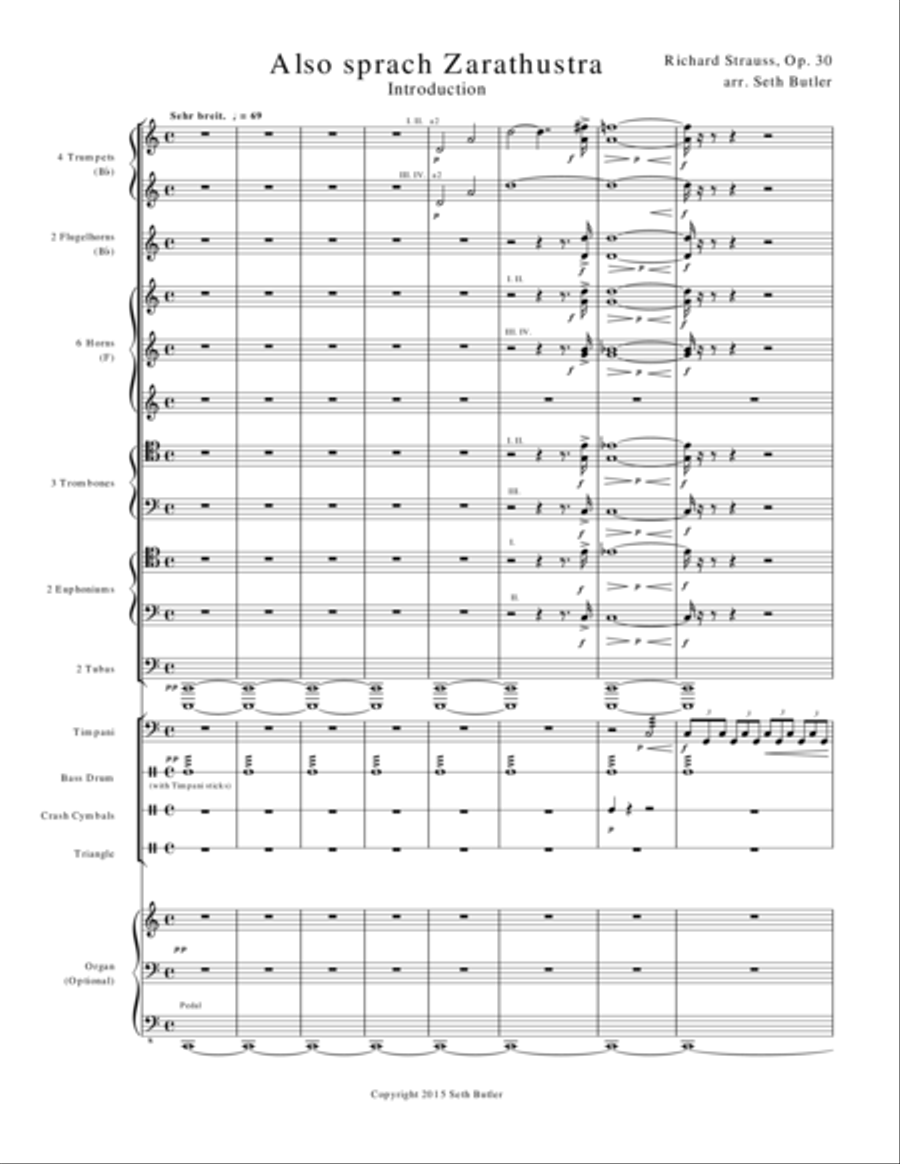 Also sprach Zarathustra: Introduction Small Ensemble scores gallery preview page 1