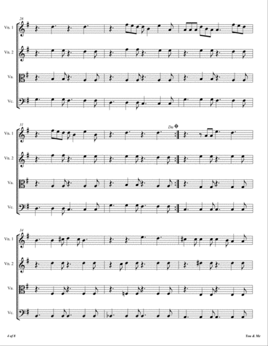 You & Me You & Me String Quartet scores gallery preview page 5