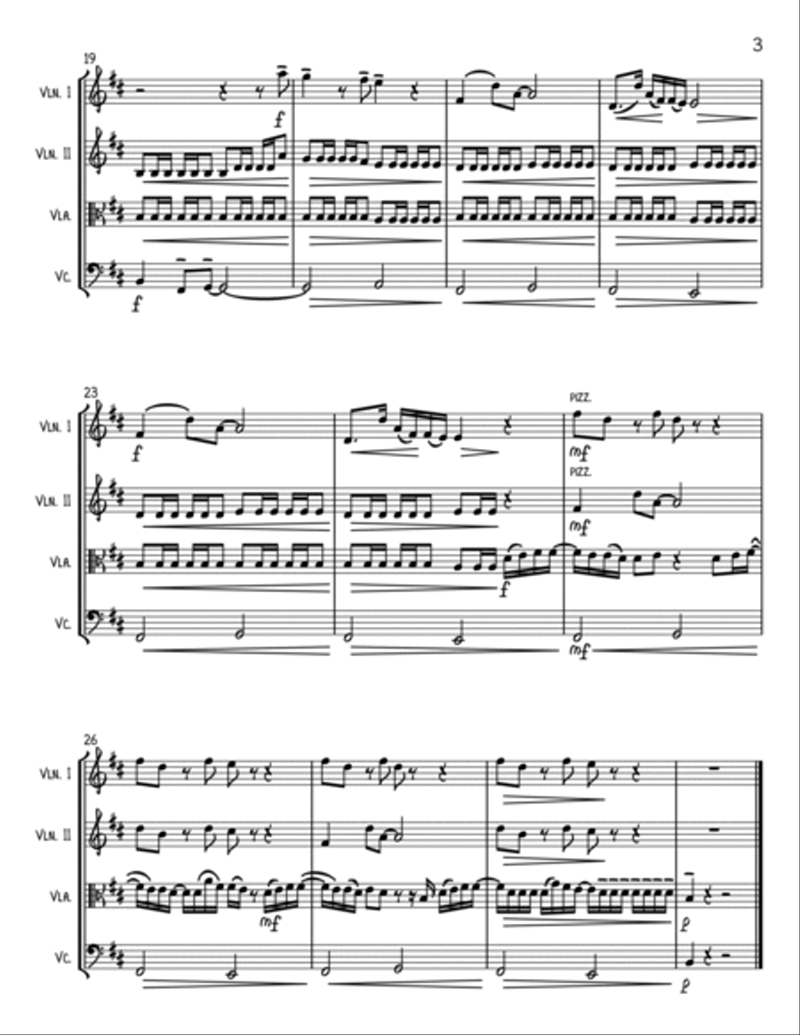 All Of The Lights String Quartet scores gallery preview page 3