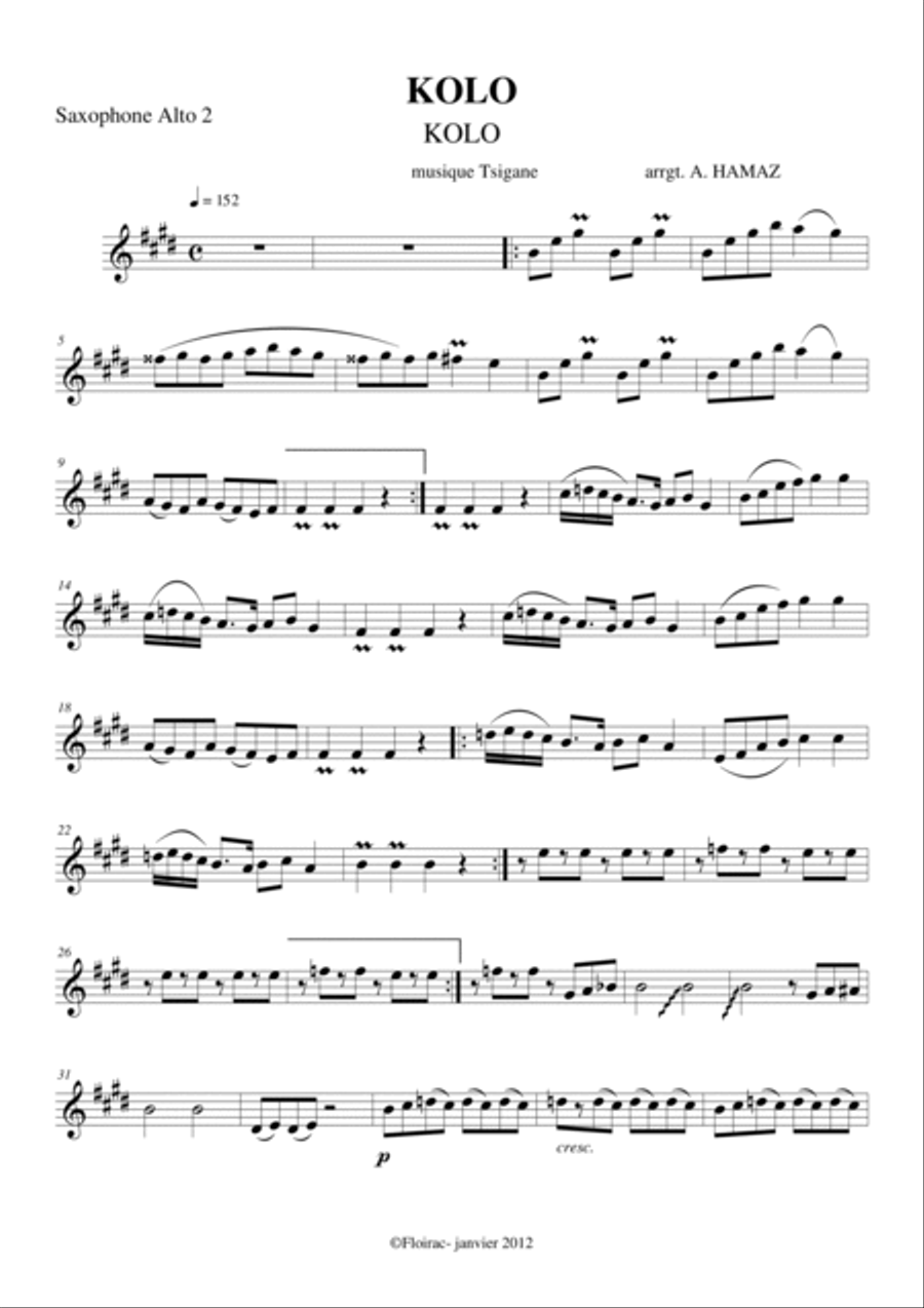 TSIGANE MUSIQUE KOLO TSIGANE MUSIQUE KOLO Woodwind Ensemble scores gallery preview page 2
