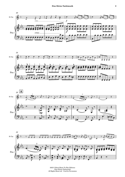 Eine Kleine Nachtmusik (1 mov.) - Bb Trumpet and Piano (Full Score and Parts) image number null