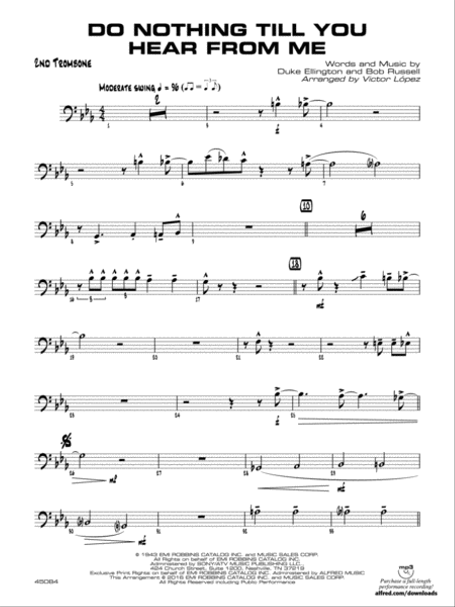 Do Nothing Till You Hear from Me: 2nd Trombone Jazz Ensemble scores gallery preview page 1