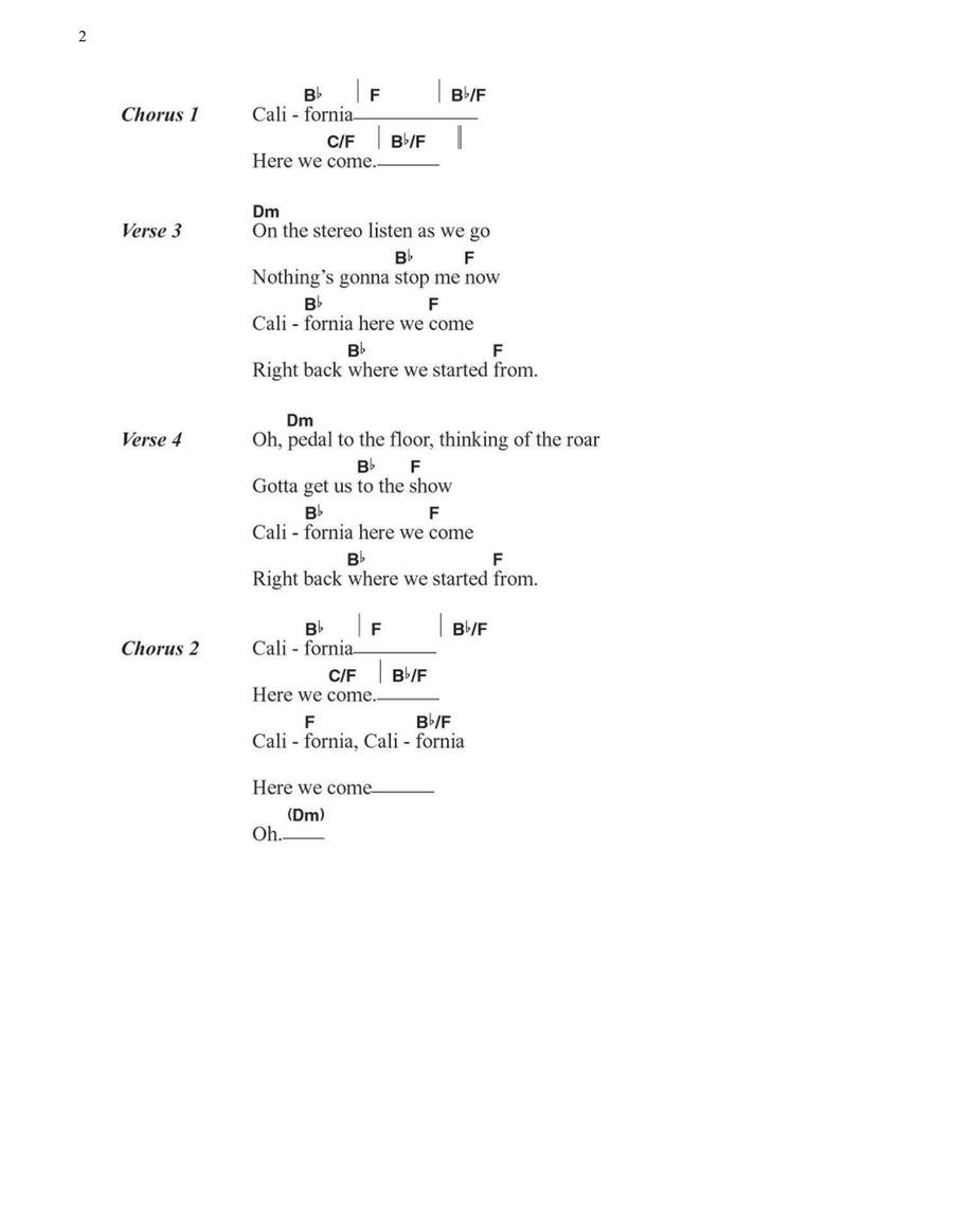 California (theme from The OC) Easy Guitar scores gallery preview page 2