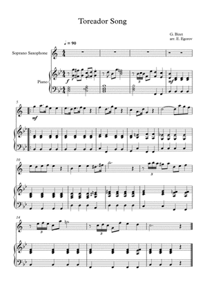 Toreador Song, Georges Bizet, For Soprano Saxophone & Piano