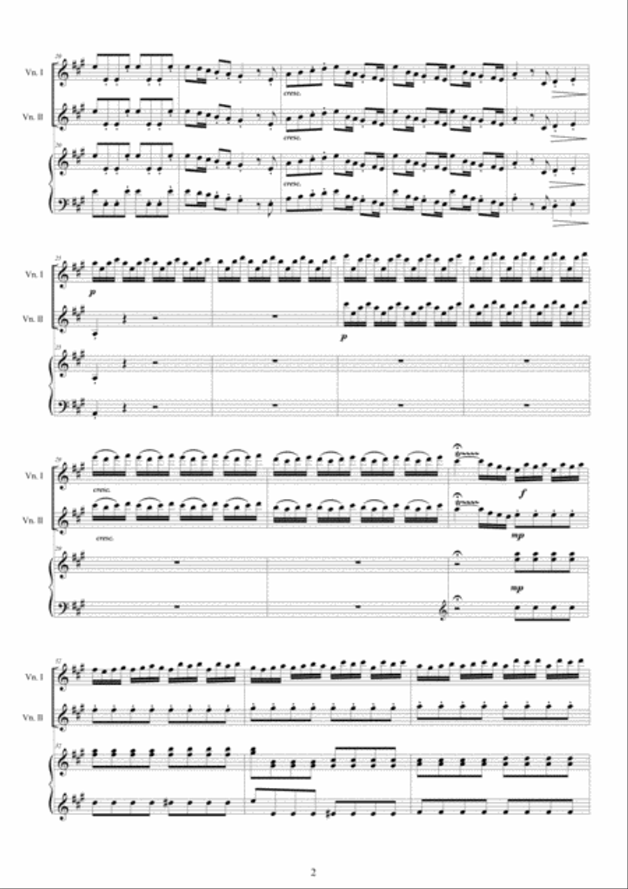 Vivaldi - Violin Concerto No.5 in A major RV 519 Op.3 for Two Violins and Piano Violin Solo scores gallery preview page 2
