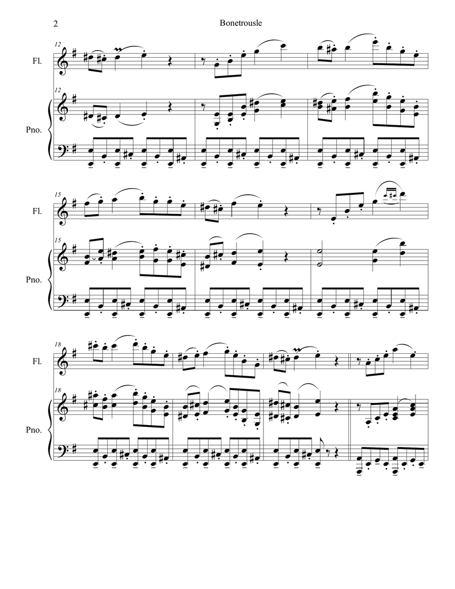 Bonetrousle (from Undertale) Flute Solo scores gallery preview page 2