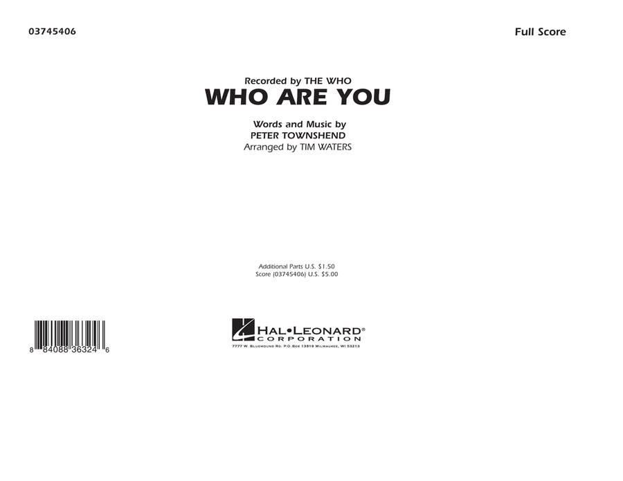 Who Are You - Full Score Who Are You - Full Score Marching Band scores gallery preview page 1