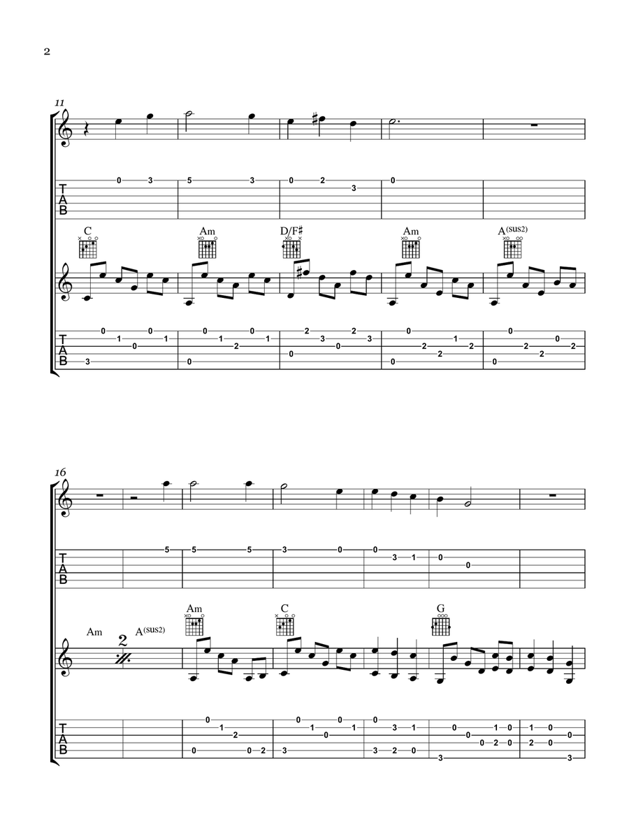 Scarborough Fair - Guitar Duet Acoustic Guitar scores gallery preview page 2