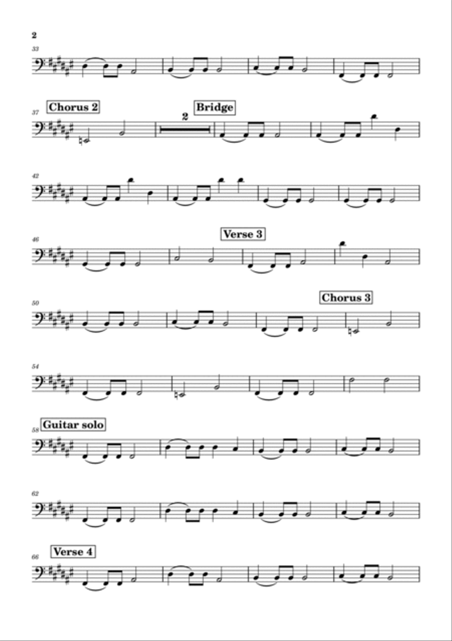 Love Hurts Bass Guitar scores gallery preview page 2
