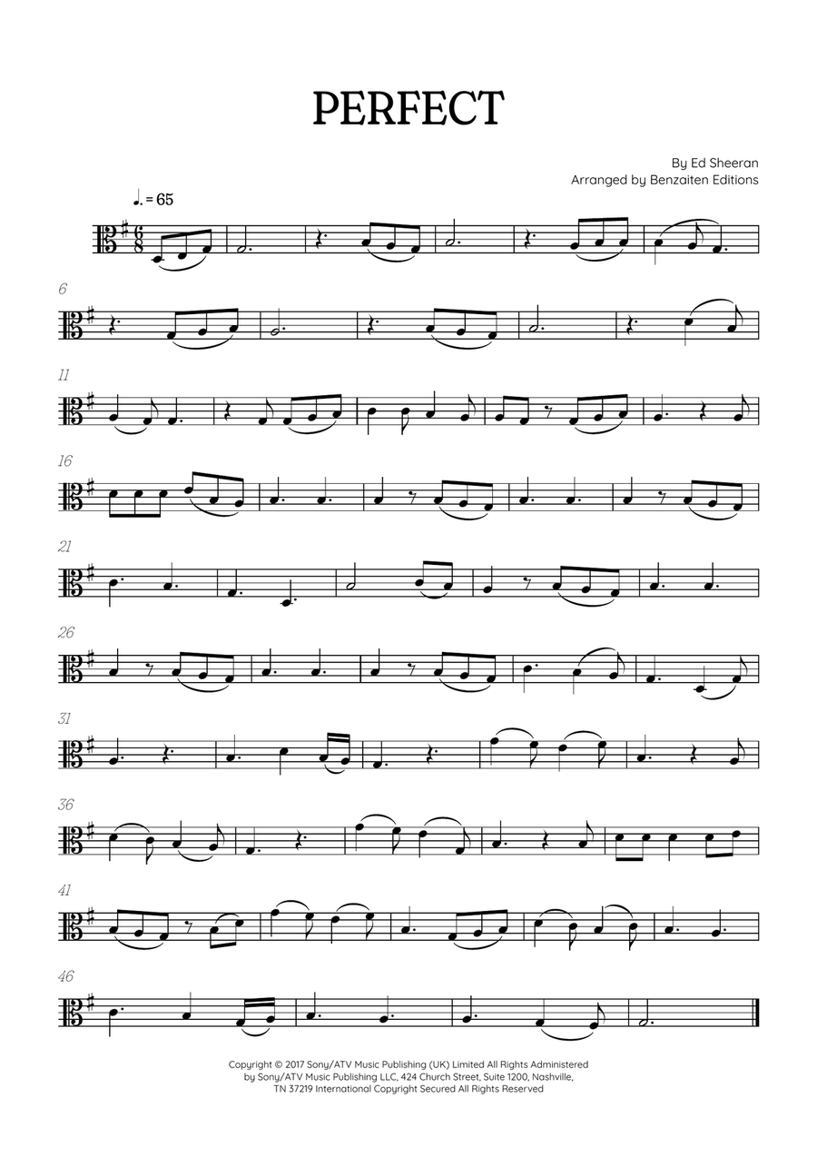 Perfect Viola Solo scores gallery preview page 1