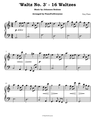 'Waltz No. 3' from 16 Waltzes - Brahms (Easy Piano)