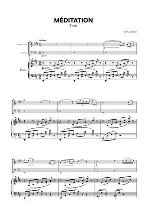 Jules Massenet - Thaïs Meditation (for Trumpet in Bb, Bassoon and Piano)