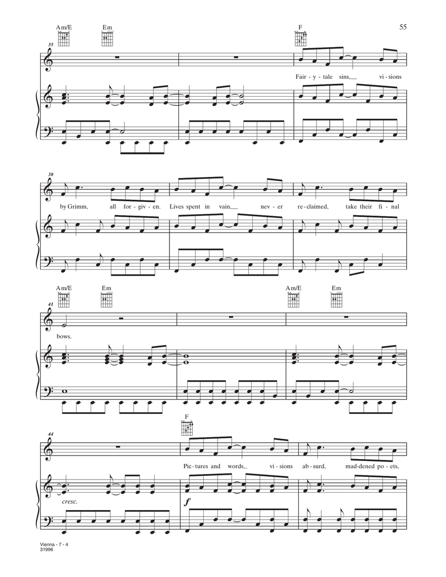 Vienna Vienna Piano, Vocal, Guitar scores gallery preview page 4