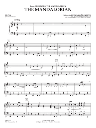 The Mandalorian (from Star Wars: The Mandalorian) (arr. Longfield) - Piano