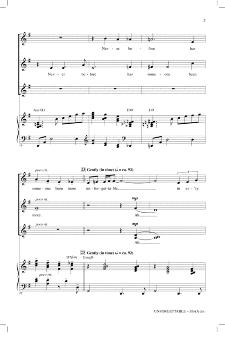 Unforgettable (arr. Mac Huff) SSA scores gallery preview page 4