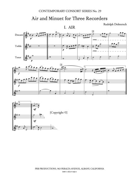 Air and Minuet (playing score)