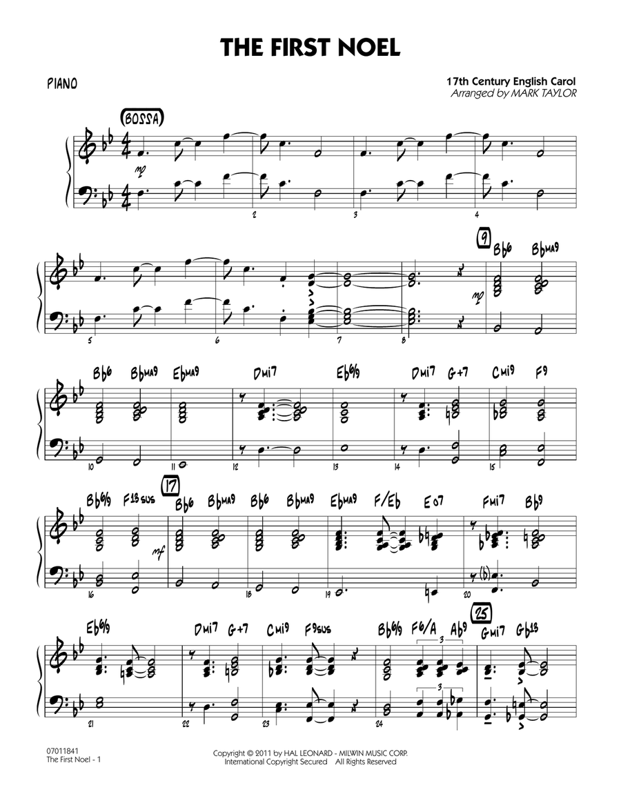 The First Noel - Piano Jazz Ensemble scores gallery preview page 1
