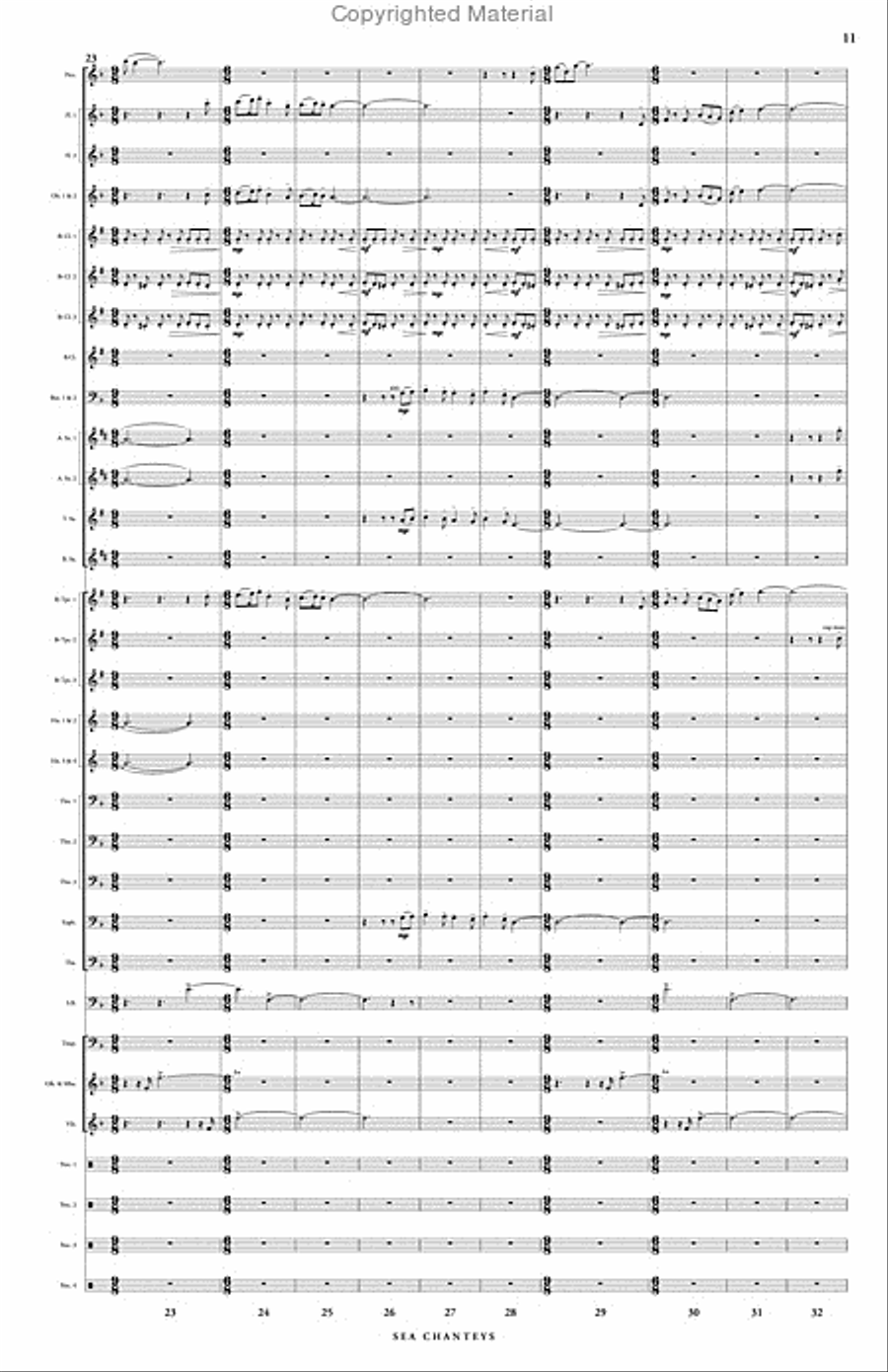Sea Chanteys Concert Band scores gallery preview page 9