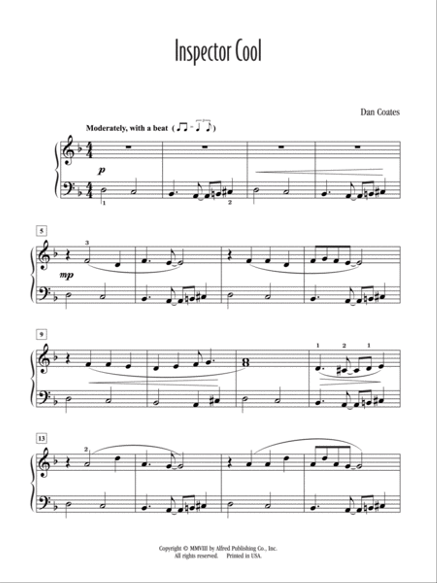 Inspector Cool Inspector Cool Piano Solo scores gallery preview page 2