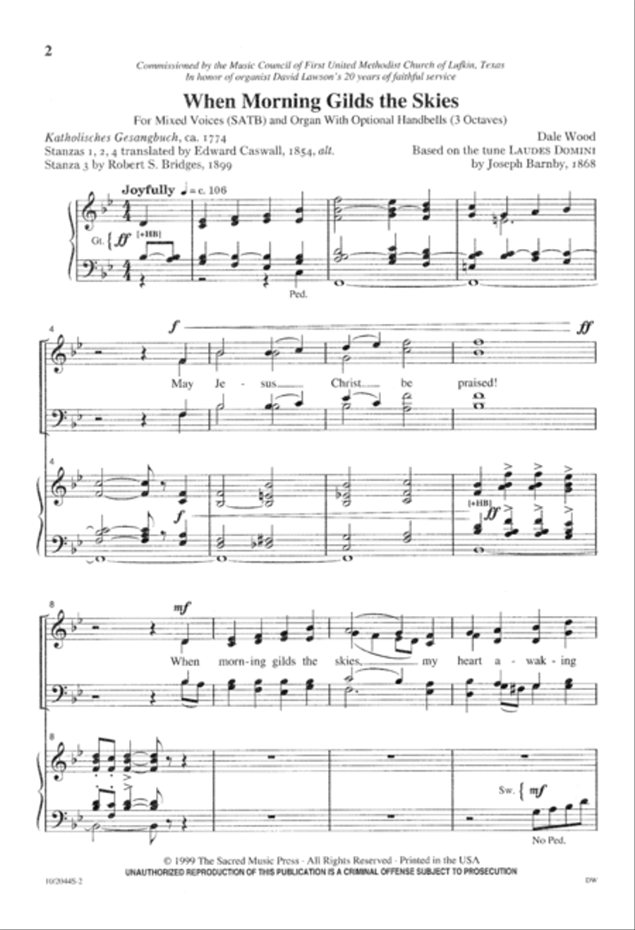 When Morning Gilds the Skies 4-Part scores gallery preview page 3
