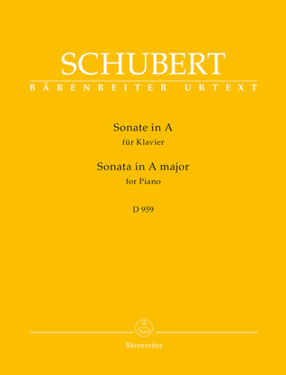 Book cover for Sonata for Piano in A major D 959