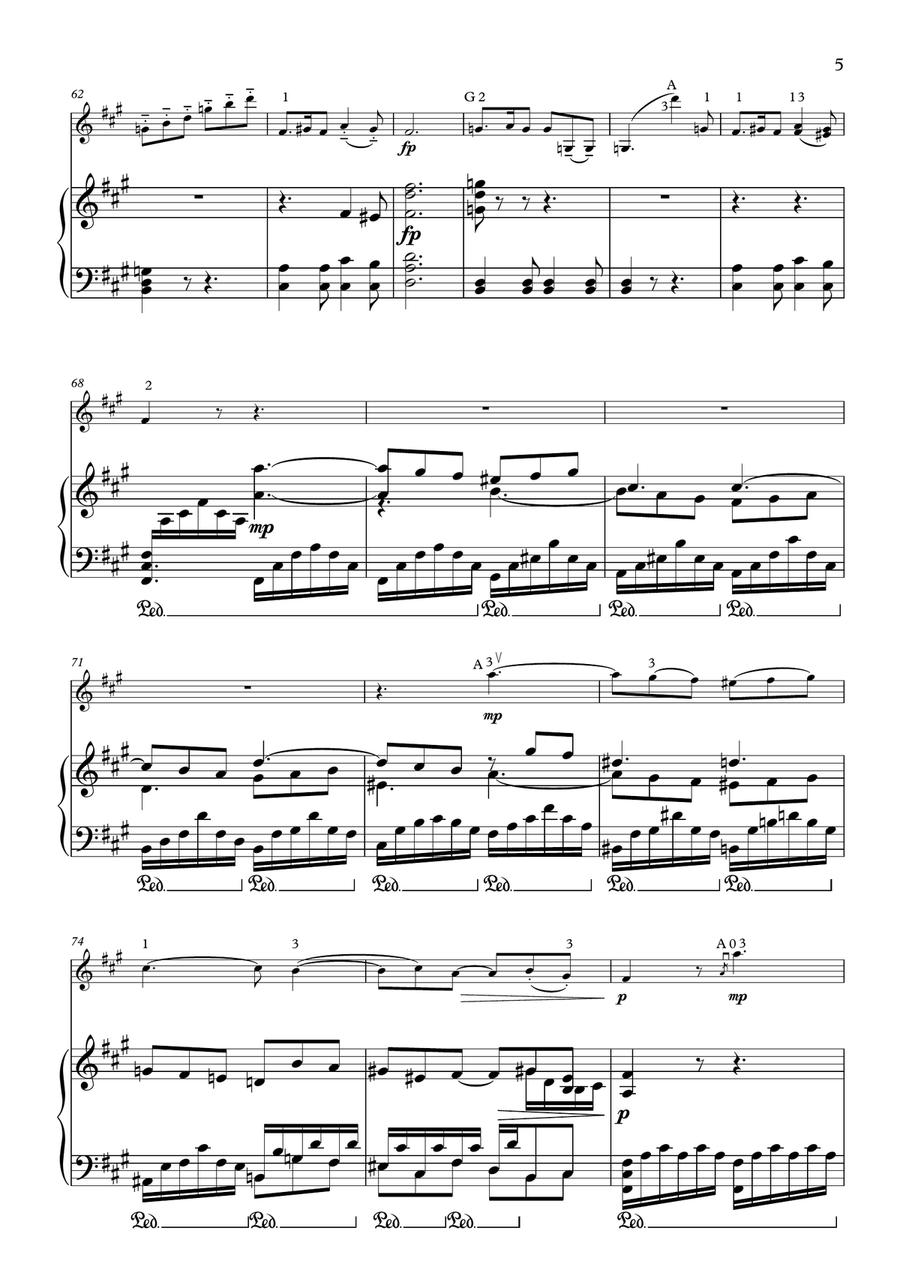 Mozart Piano Concerto #23: Adagio for violin and piano Mozart Piano Concerto #23: Adagio for violin and piano Violin Solo scores gallery preview page 5