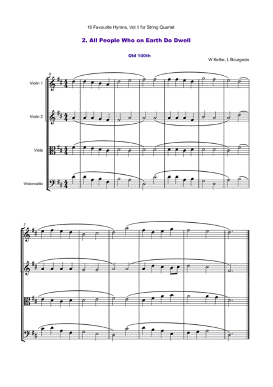 16 Favourite Hymns Vol.1 for String Quartet String Quartet scores gallery preview page 4