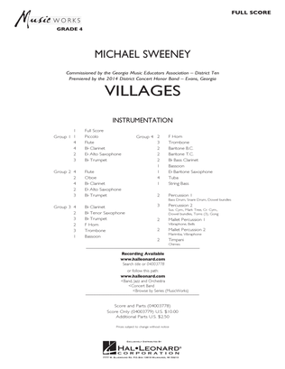Book cover for Villages - Conductor Score (Full Score)