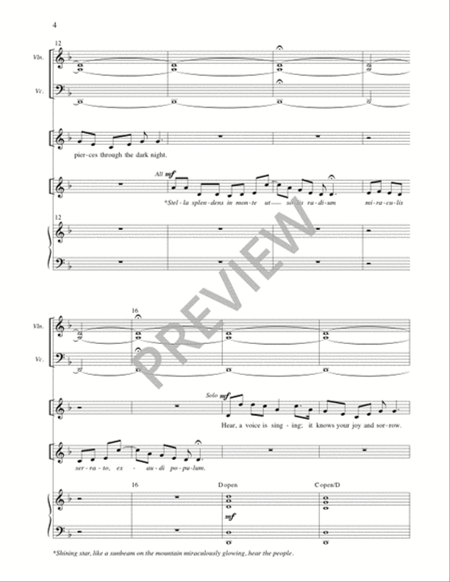Stella Splendens - Full Score and Parts 4-Part scores gallery preview page 4