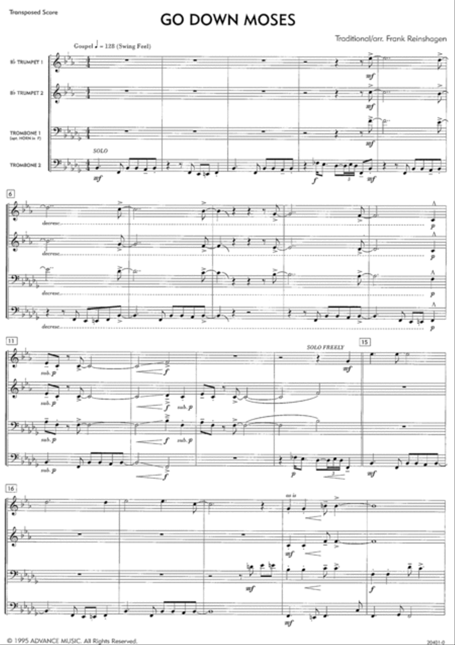 Go Down Moses Brass Ensemble scores gallery preview page 2