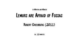 Lemurs are Afraid of Fossas for cello and piano
