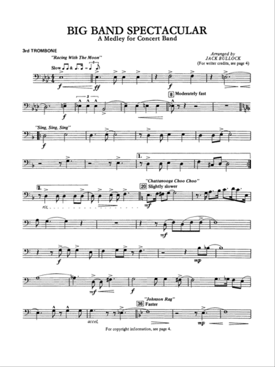 Big Band Spectacular: 3rd Trombone Concert Band scores gallery preview page 1