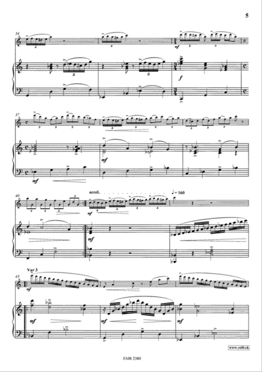 Theme and Variations No. 2 Clarinet Solo scores gallery preview page 5