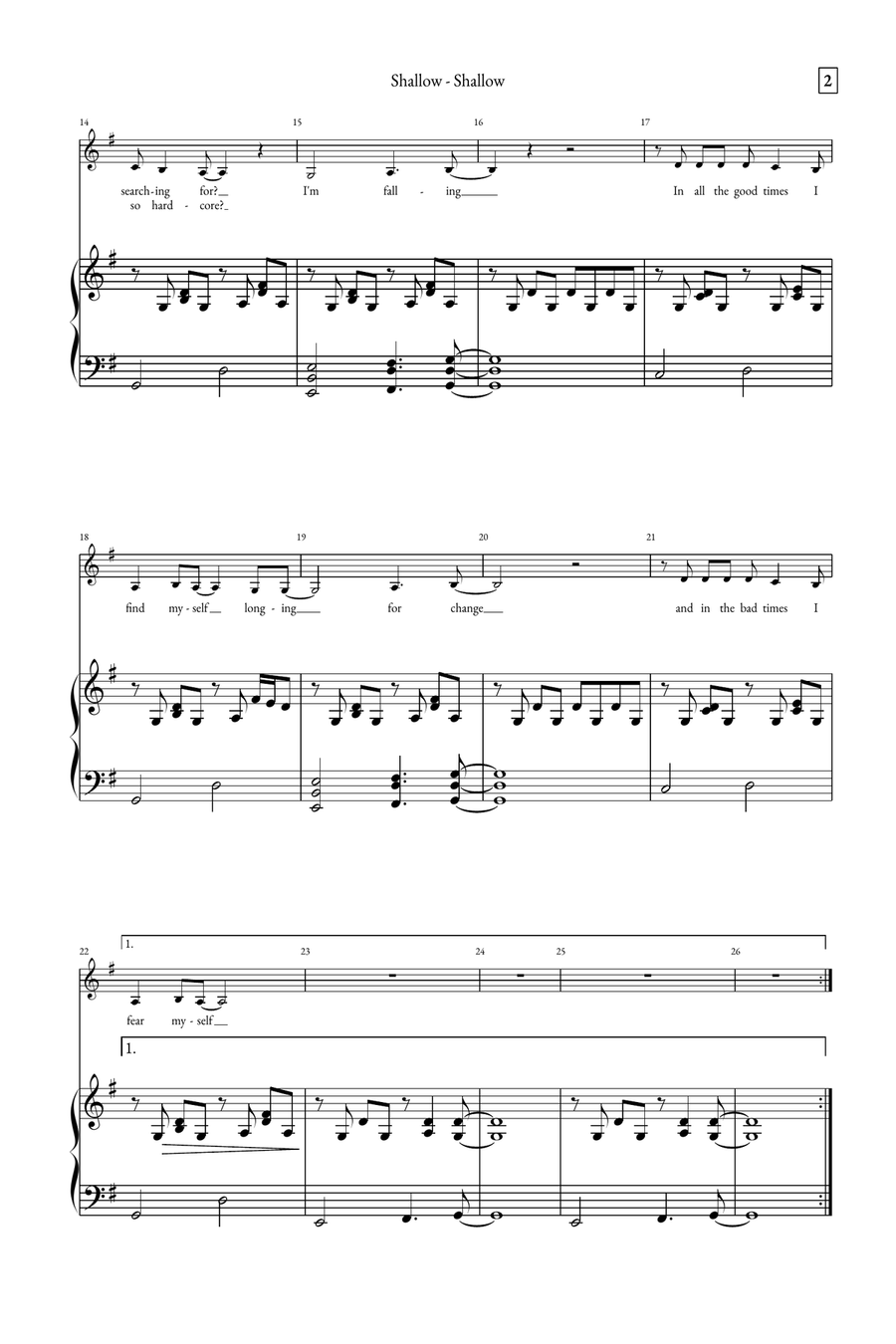 Shallow A Cappella scores gallery preview page 2