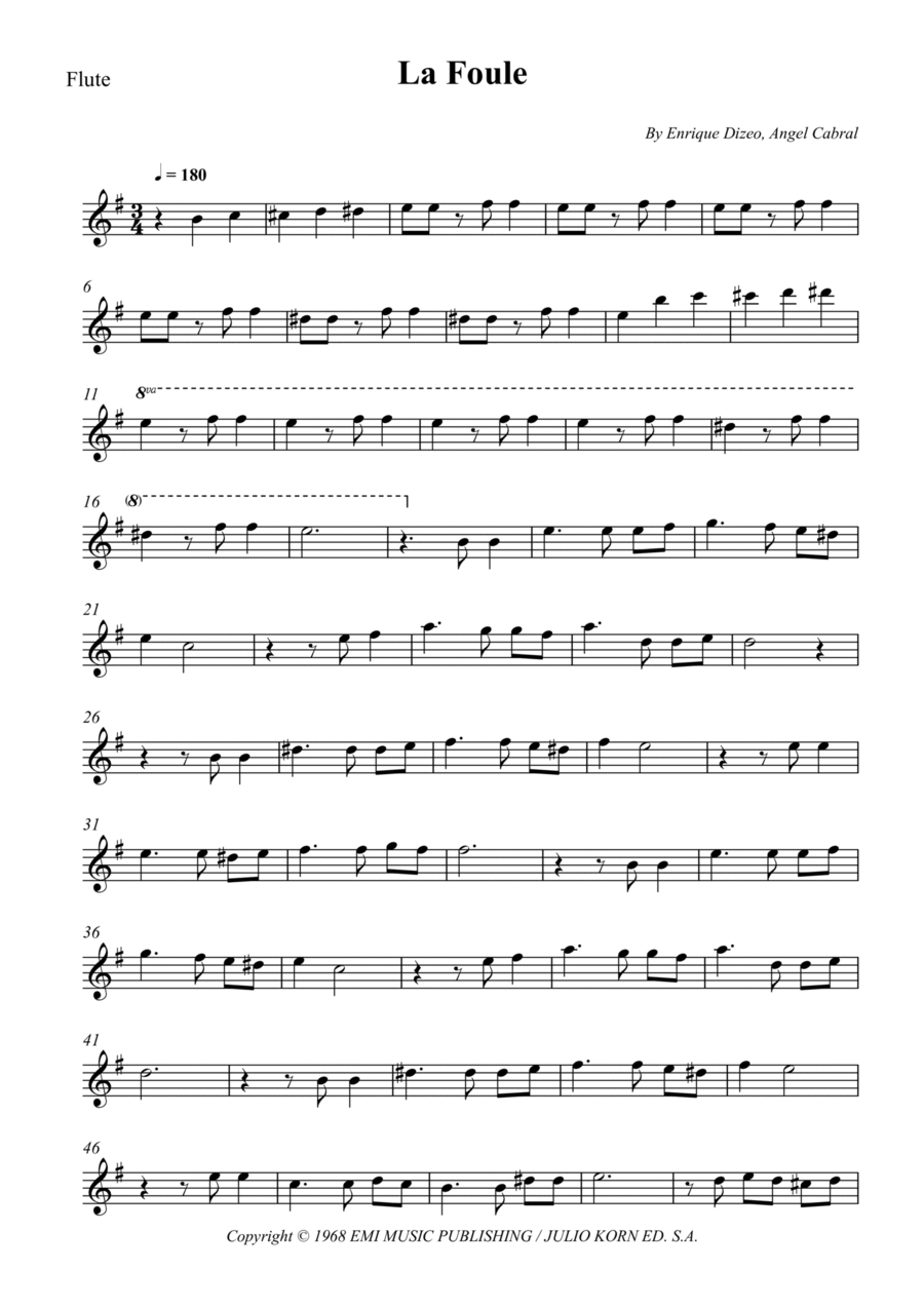 La Foule Flute Solo scores gallery preview page 1