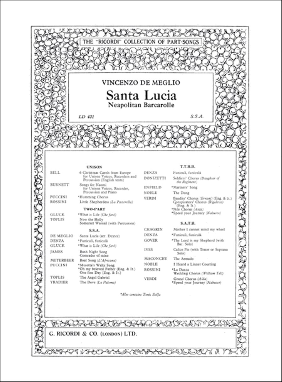 Santa Lucia SSA scores gallery preview page 1