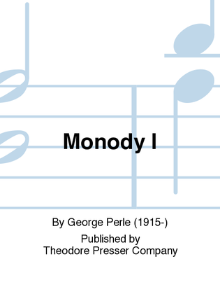 Book cover for Monody I