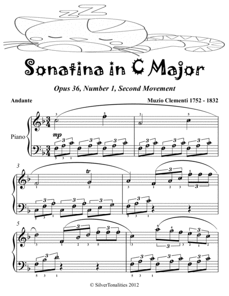 Sonatina in C Major Opus 36 Number 1 Easy Piano Sheet Music